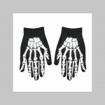 smrtka - kostra pletené pružné rukavice,  farba: čierna, materiál: 80%akryl 20%spandex, univerzálna veľkosť